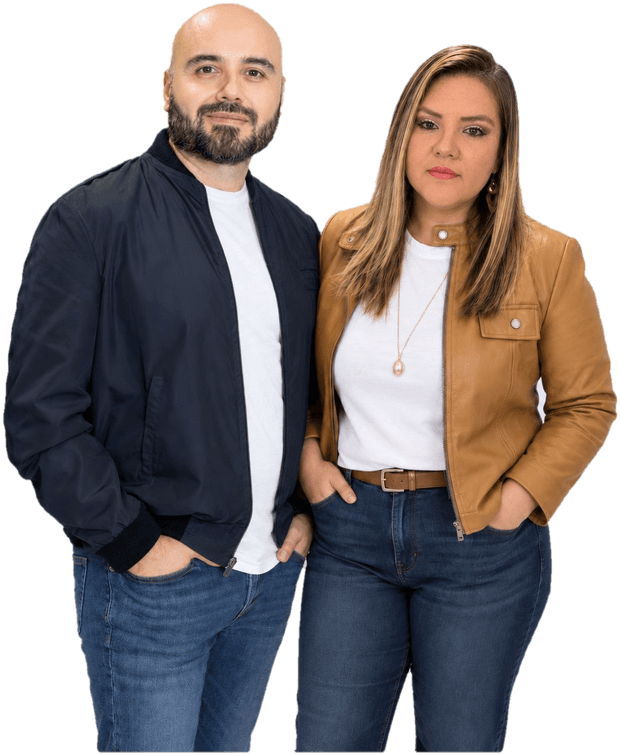 Paco Anguiano y Mariana Franco